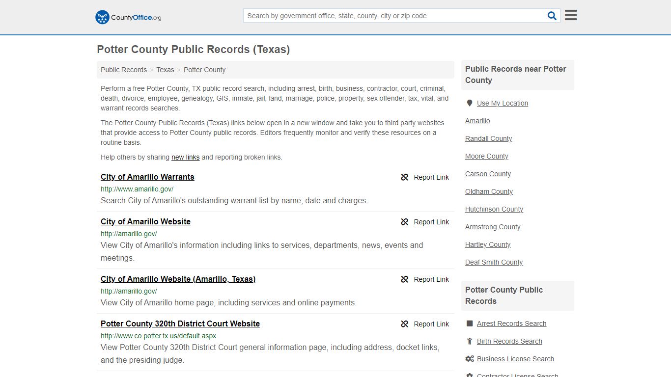 Public Records - Potter County, TX (Business, Criminal ...